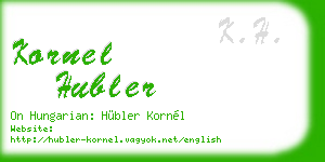 kornel hubler business card