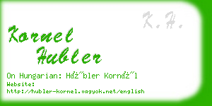 kornel hubler business card